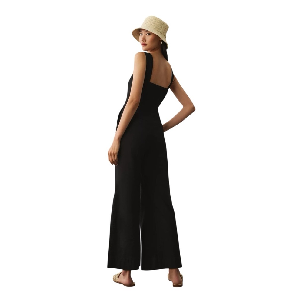 NWT Anthropologie Button-Front Jumpsuit by Maeve The Colette Size 6 EU 38 Black - Picture 5 of 10